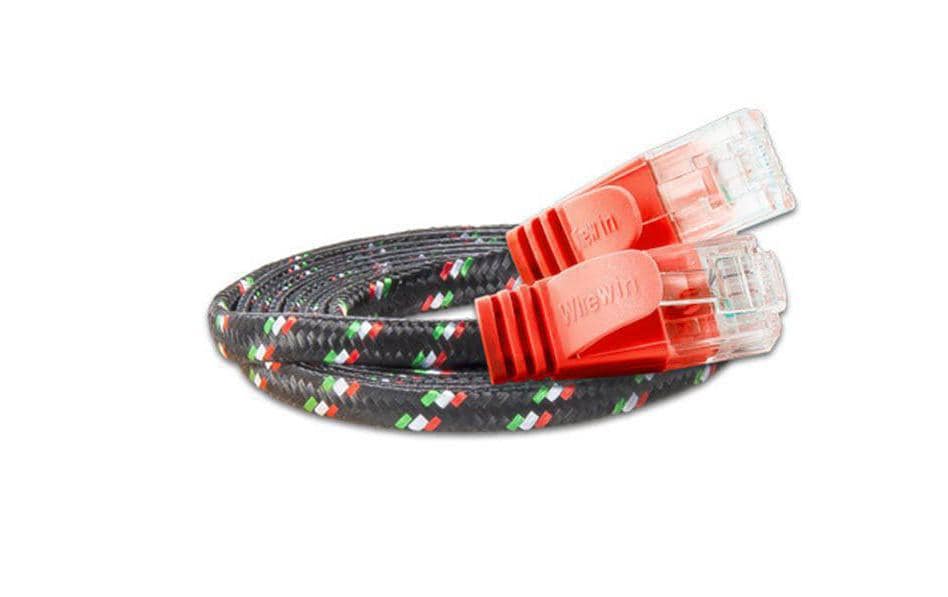 SLIM Slimpatchkabel RJ-45 - RJ-45, Cat 6, UTP, 0.25 m, Rot