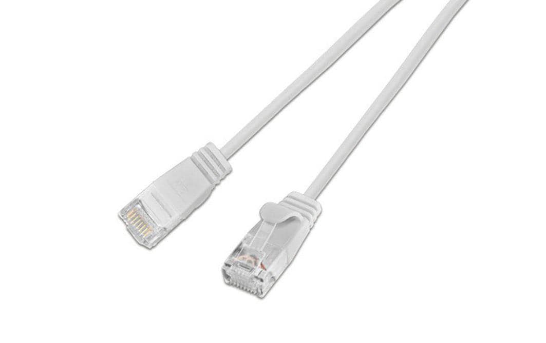 SLIM Slimpatchkabel RJ-45 - RJ-45, Cat 6, UTP, 1 m, Weiss