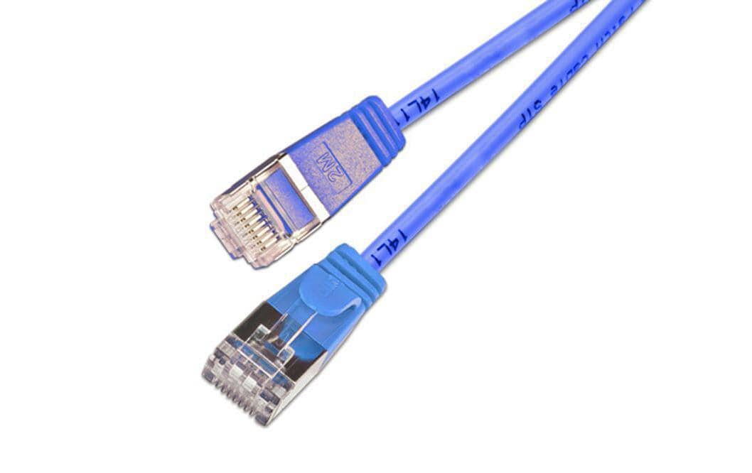 SLIM Slimpatchkabel RJ-45 - RJ-45, Cat 6, U/FTP, 7.5 m, Blau