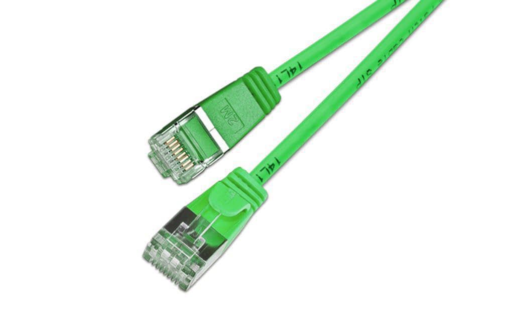 SLIM Slimpatchkabel RJ-45 - RJ-45, Cat 6, U/FTP, 7.5 m, Grün