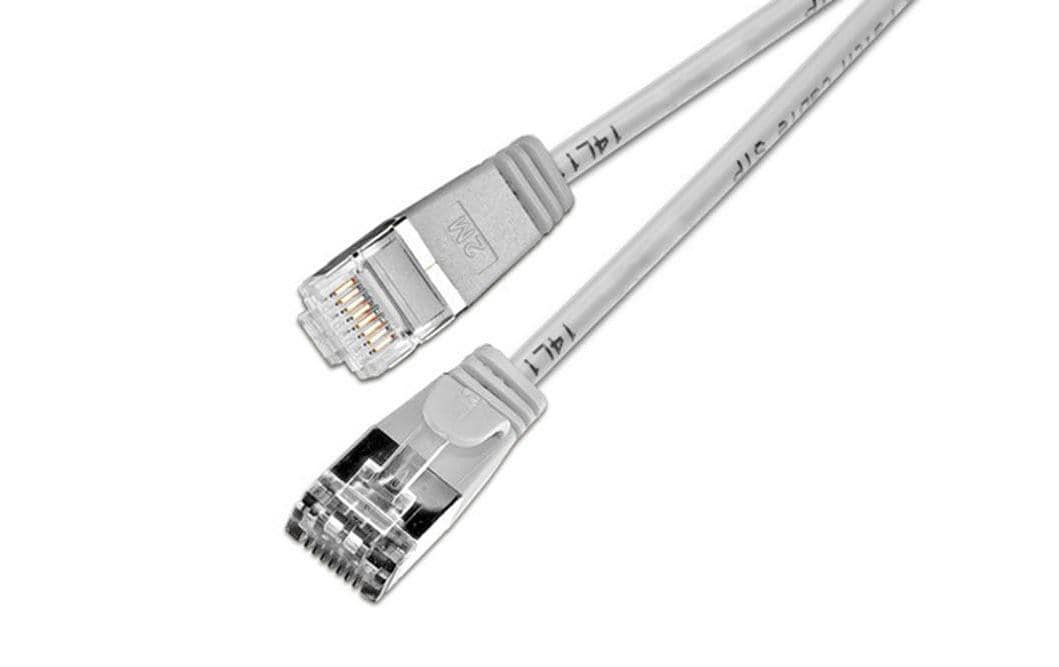SLIM Slimpatchkabel RJ-45 - RJ-45, Cat 6, U/FTP, 3 m, Grau