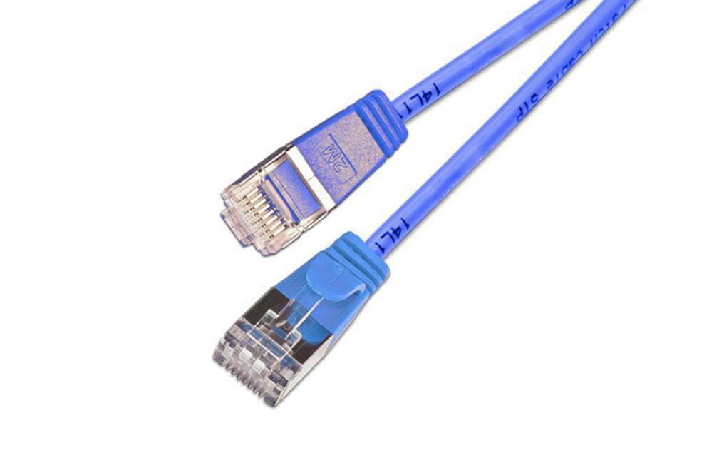 SLIM Slimpatchkabel RJ-45 - RJ-45, Cat 6, U/FTP, 5 m, Blau