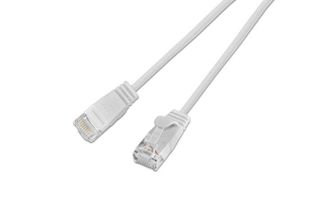 SLIM Slimpatchkabel RJ-45 - RJ-45, Cat 6, UTP, 10 m, Weiss