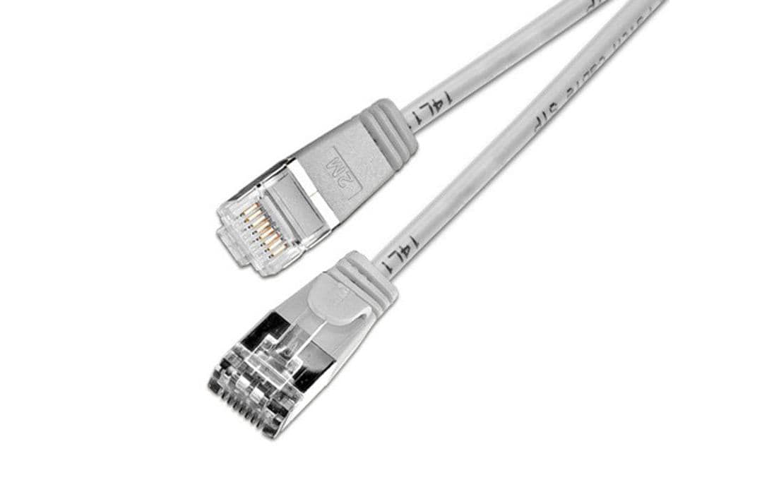 SLIM Slimpatchkabel RJ-45 - RJ-45, Cat 6, U/FTP, 0.5 m, Grau