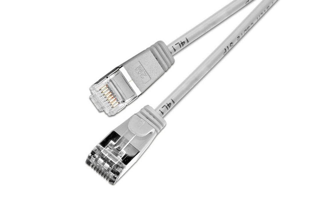 SLIM Slimpatchkabel RJ-45 - RJ-45, Cat 6, U/FTP, 1 m, Grau