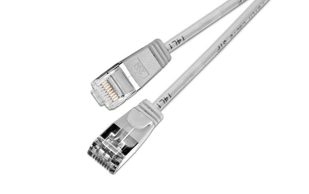 SLIM Slimpatchkabel RJ-45 - RJ-45, Cat 6, U/FTP, 1.5 m, Grau