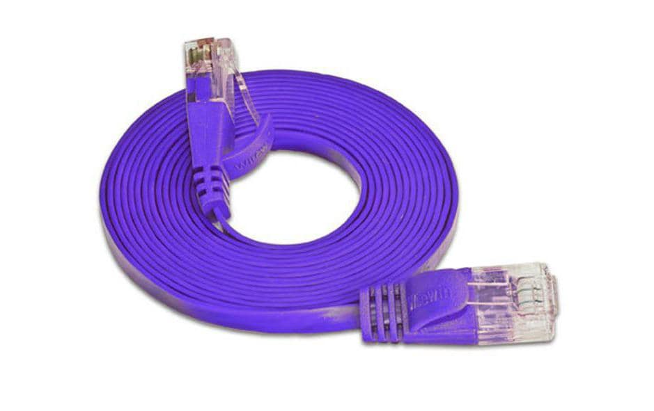 SLIM Slimpatchkabel RJ-45 - RJ-45, Cat 6, UTP, 0.15 m, Violett