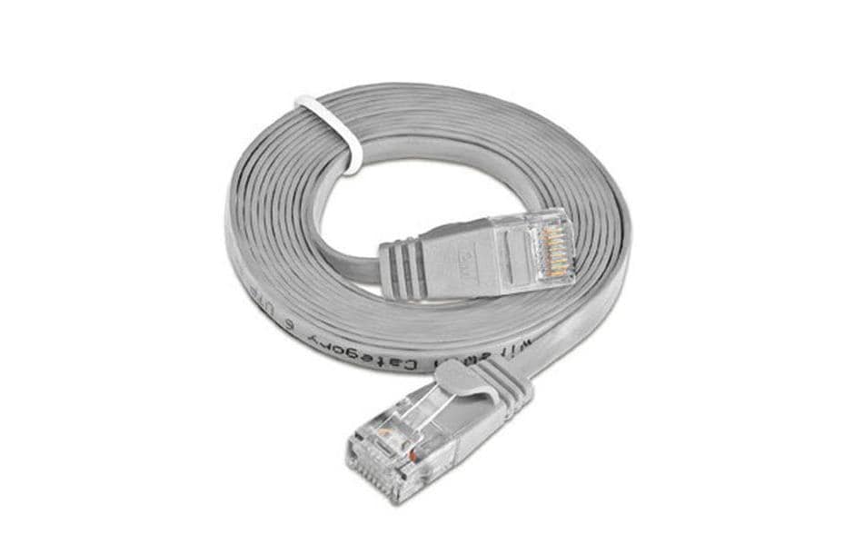 SLIM Slimpatchkabel RJ-45 - RJ-45, Cat 6, UTP, 0.15 m, Grau