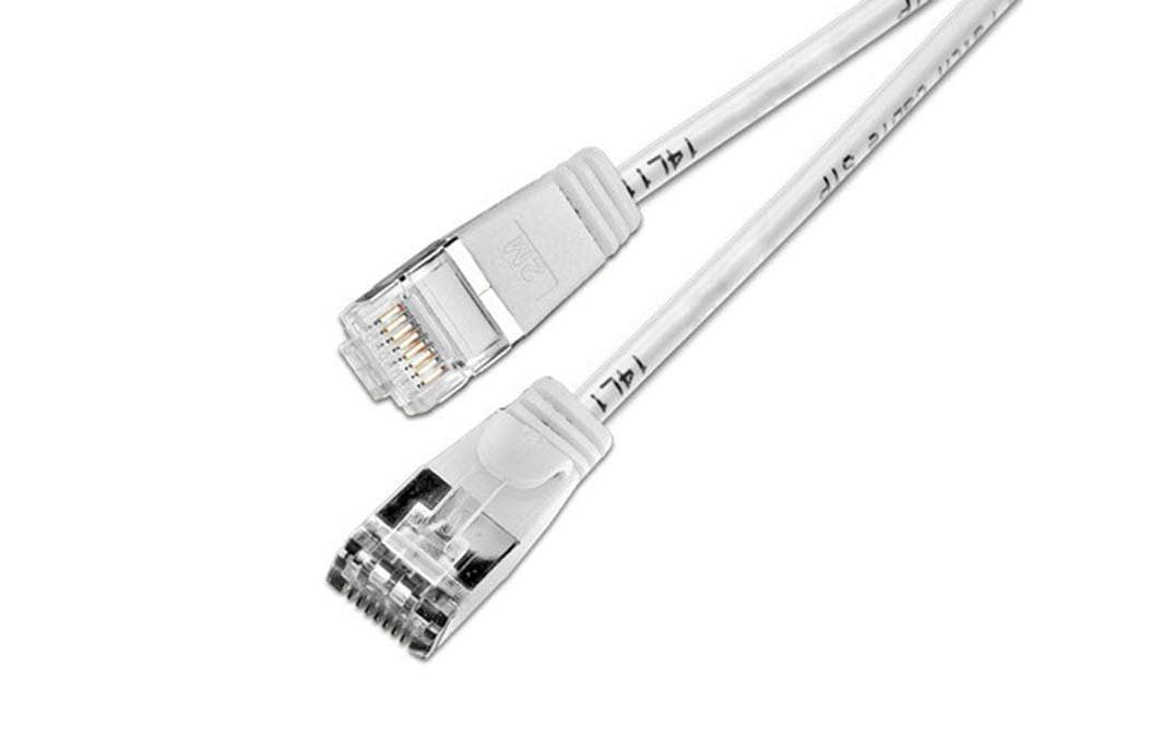 SLIM Slimpatchkabel RJ-45 - RJ-45, Cat 6, U/FTP, 1 m, Weiss