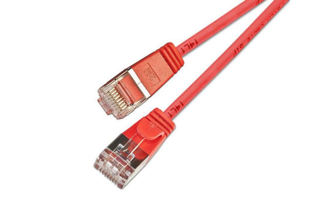 SLIM Slimpatchkabel RJ-45 - RJ-45, Cat 6, U/FTP, 2 m, Rot