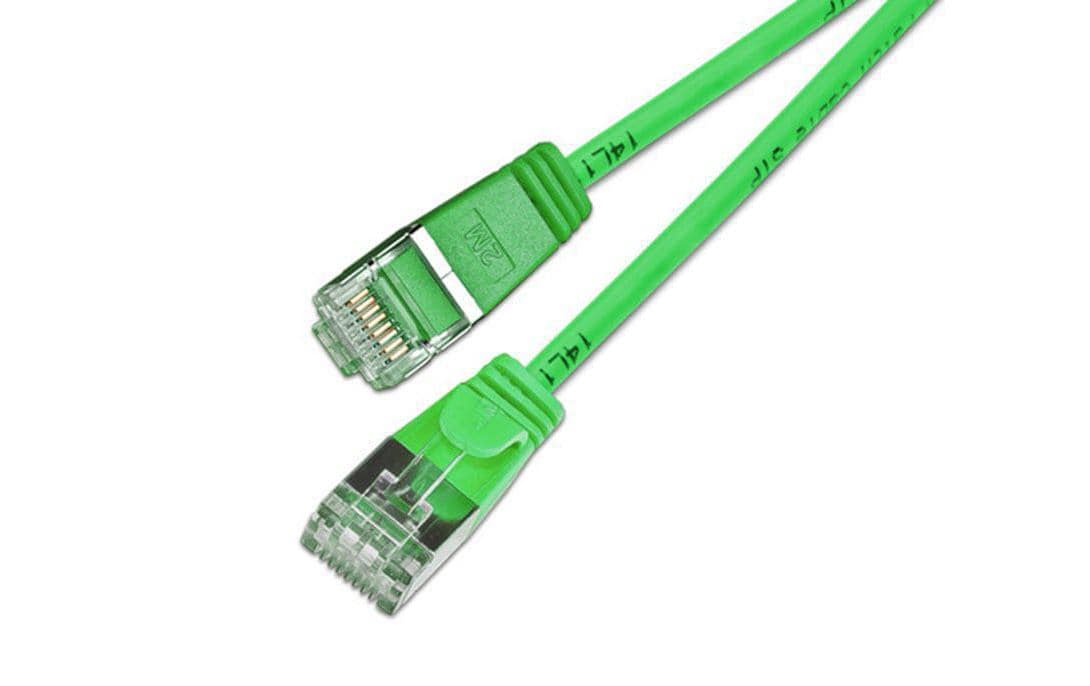 SLIM Slimpatchkabel RJ-45 - RJ-45, Cat 6, U/FTP, 0.15 m, Grün