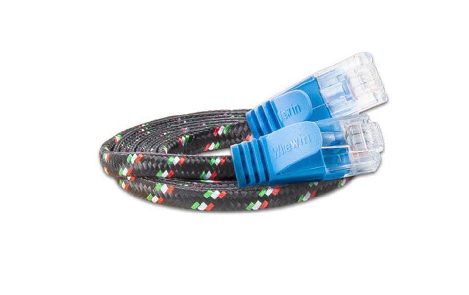 SLIM Slimpatchkabel RJ-45 - RJ-45, Cat 6, UTP, 0.25 m, Blau
