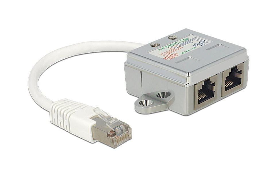 Delock Anschlussverdoppler 2xRJ45, 1x100Mbps LAN, 1xISDN 1 Stück