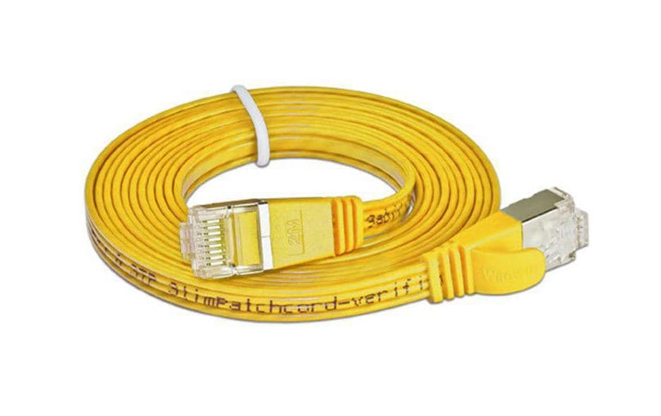 SLIM Slimpatchkabel RJ-45 - RJ-45, Cat 6, STP, 0.15 m, Gelb