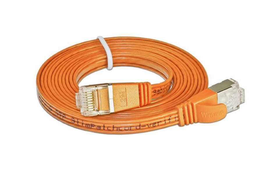 SLIM Slimpatchkabel RJ-45 - RJ-45, Cat 6, STP, 0.15 m, Orange