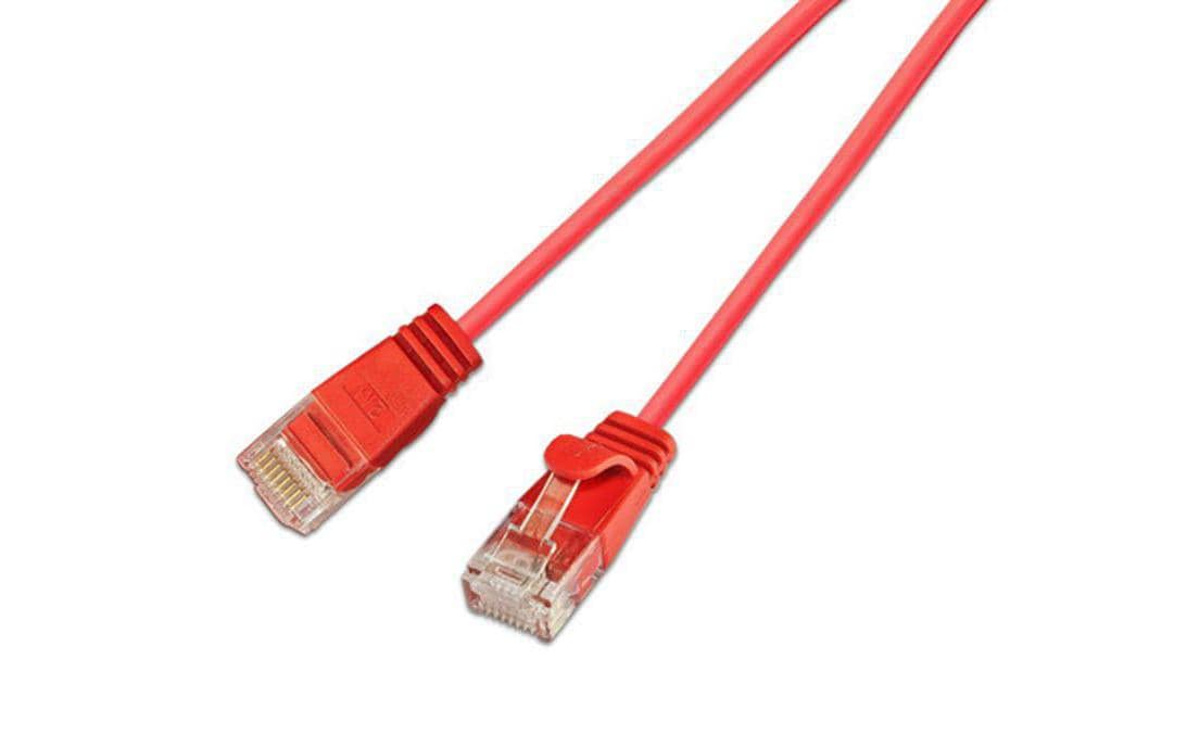 SLIM Slimpatchkabel RJ-45 - RJ-45, Cat 6, UTP, 0.5 m, Rot