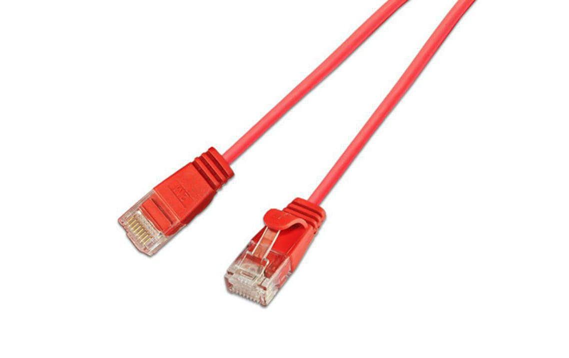 SLIM Slimpatchkabel RJ-45 - RJ-45, Cat 6, UTP, 1.5 m, Rot