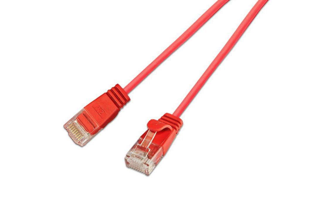 SLIM Slimpatchkabel RJ-45 - RJ-45, Cat 6, UTP, 10 m, Rot