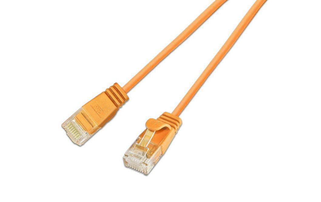 SLIM Slimpatchkabel RJ-45 - RJ-45, Cat 6, UTP, 0.15 m, Orange