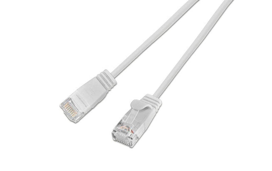 SLIM Slimpatchkabel RJ-45 - RJ-45, Cat 6, UTP, 0.5 m, Weiss