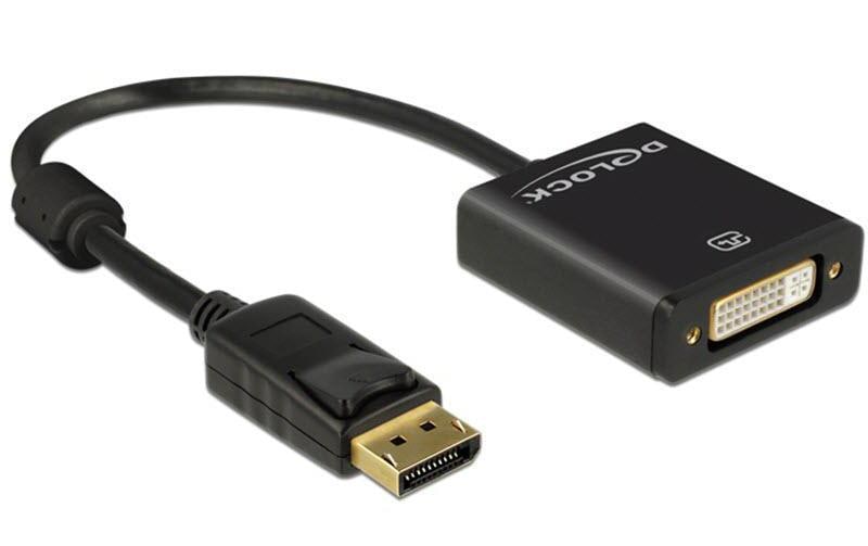 Delock Adapterkabel DP - DVI-I, 4K Schwarz