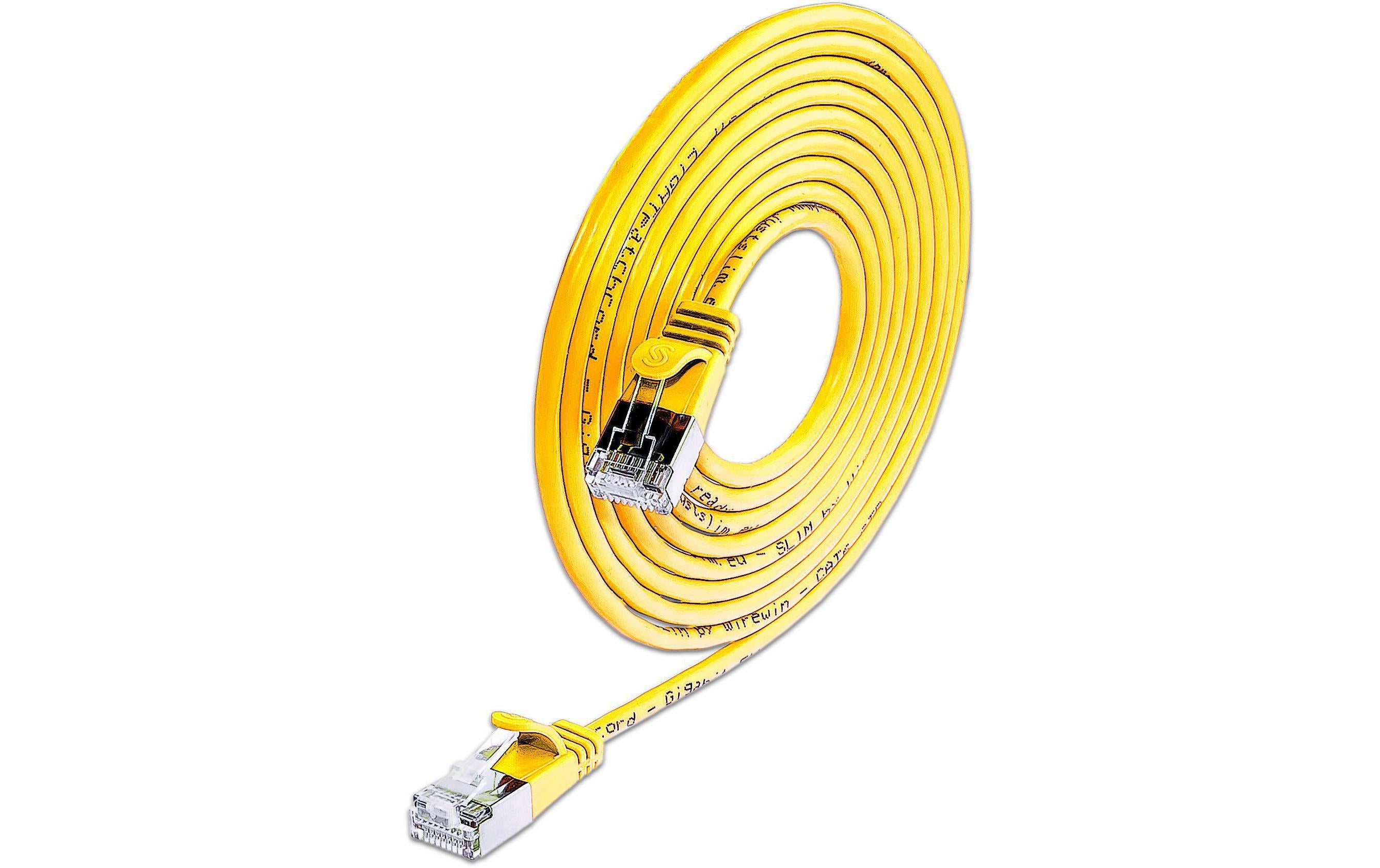 SLIM Slimpatchkabel RJ-45 - RJ-45, Cat 6, U/FTP, 7.5 m, Gelb