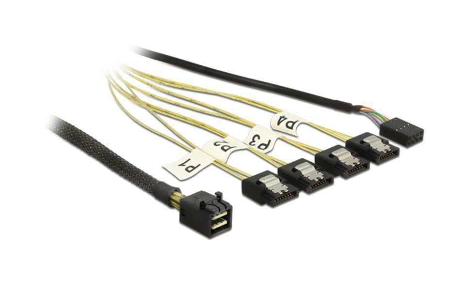 Delock SATA-Kabel 4x SATA-SFF-8643 Reverse Breakout 50 cm