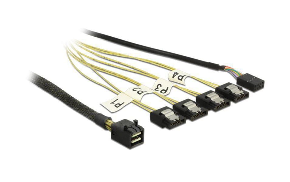 Delock SATA-Kabel 4x SATA-SFF-8643 Reverse Breakout 100 cm