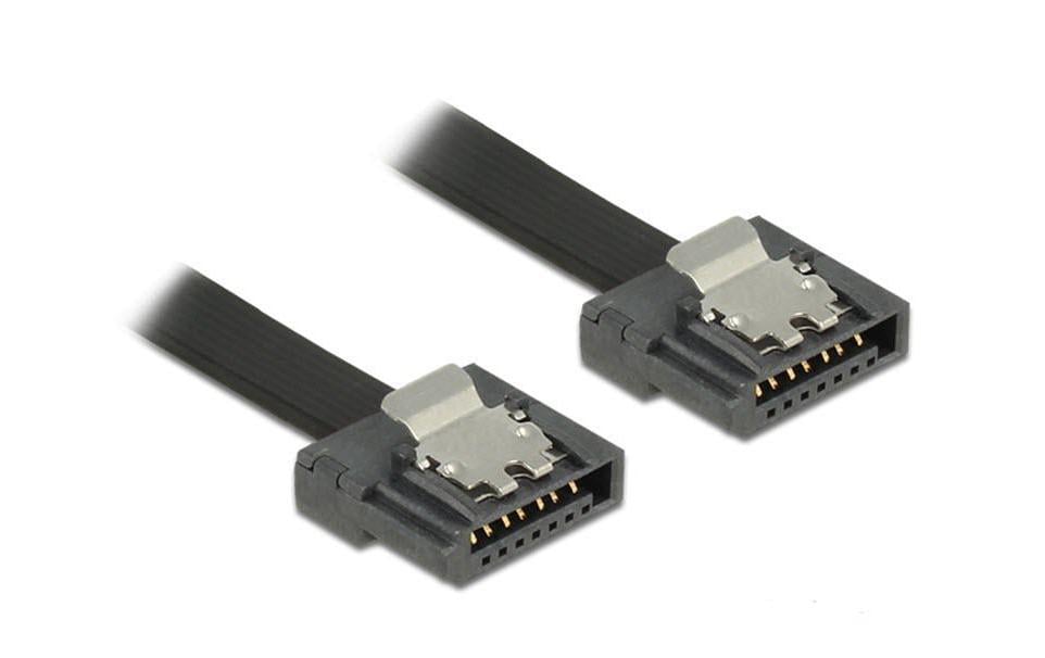 Delock SATA3-Kabel schwarz, Clip, flexibel, 30 cm