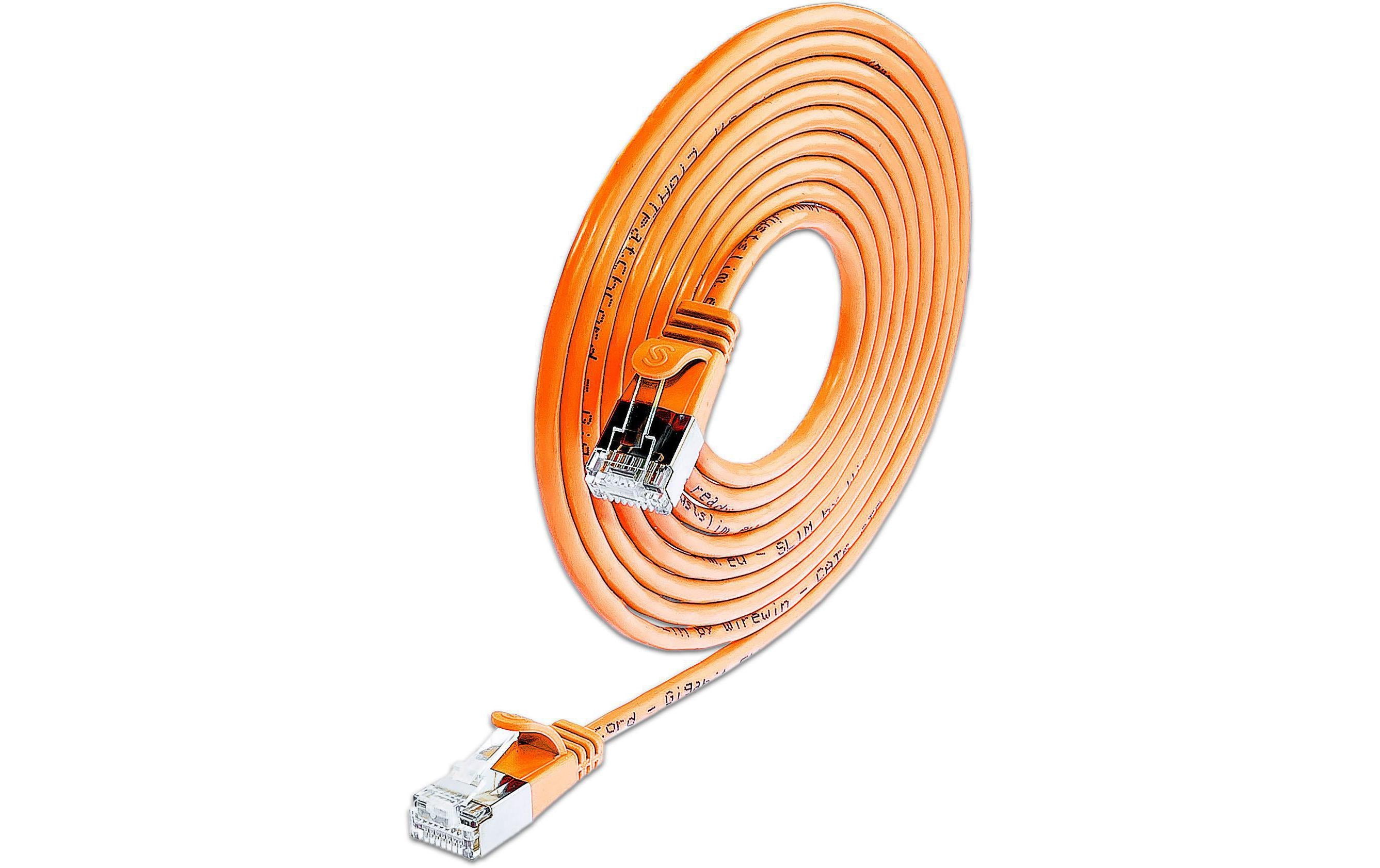 SLIM Slimpatchkabel RJ-45 - RJ-45, Cat 6, U/FTP, 7.5 m, Orange
