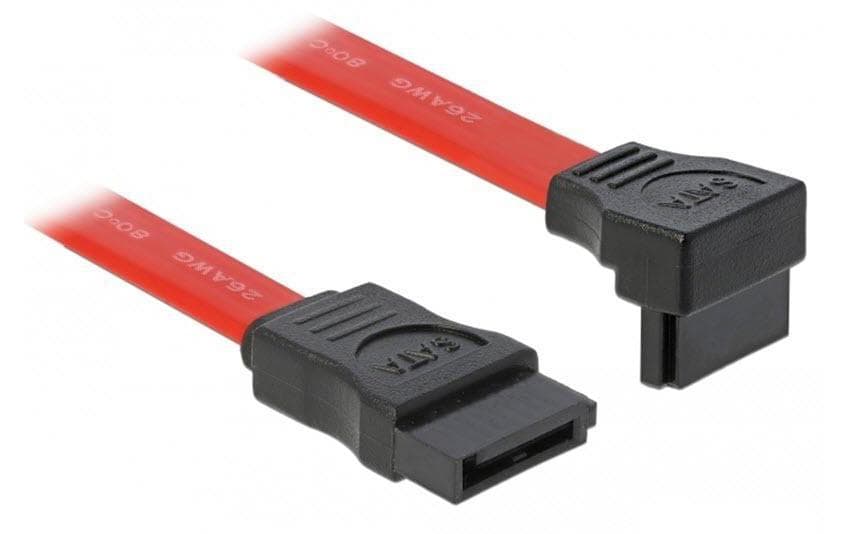 Delock SATA2-Kabel rot, gewinkelt, 50 cm