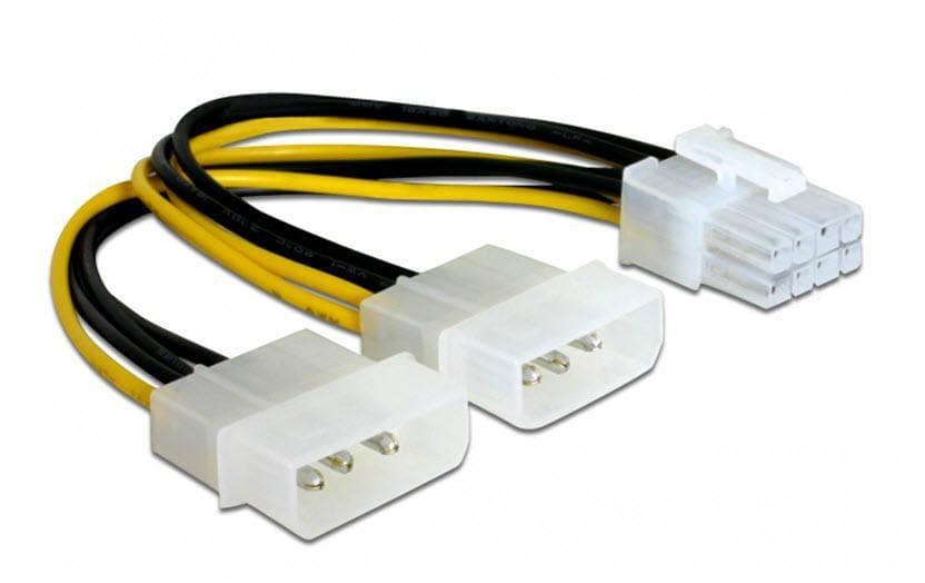 Delock Stromadapter 2x Molex zu 8Pin für Grafikkarte, 20 cm
