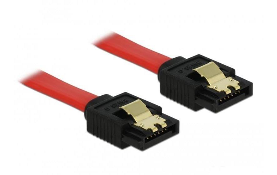 Delock SATA3-Kabel rot, Clip, 10 cm