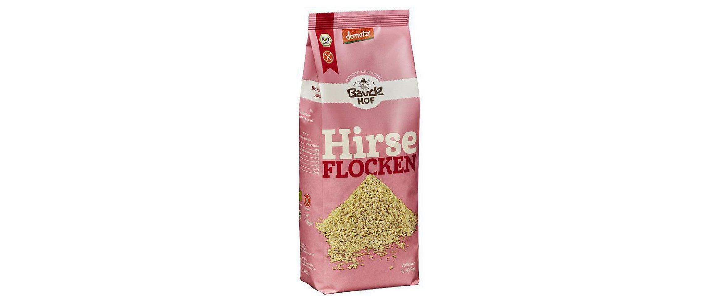 Bauck Mühle Bio Demeter Hirseflocken glutenfrei 475 g