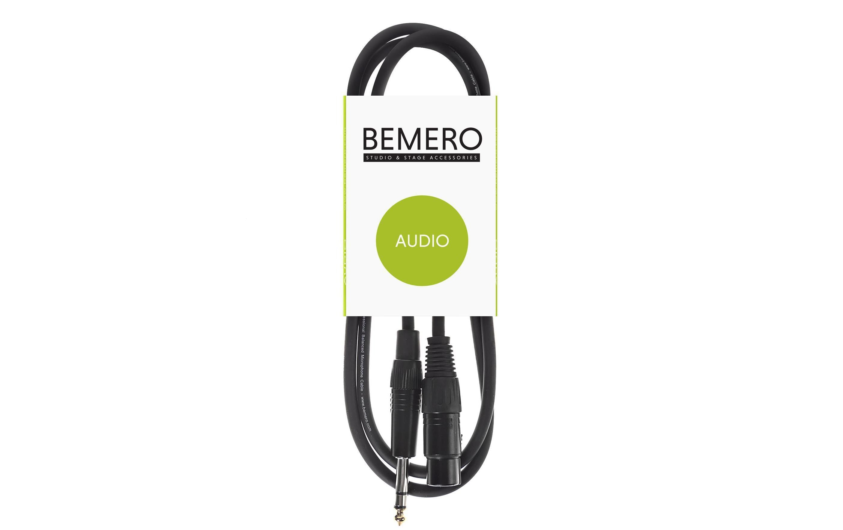 Bemero XLR-Kabel XLRf - 6.3 Klinken symmetrisch 1.5 m, Schwarz