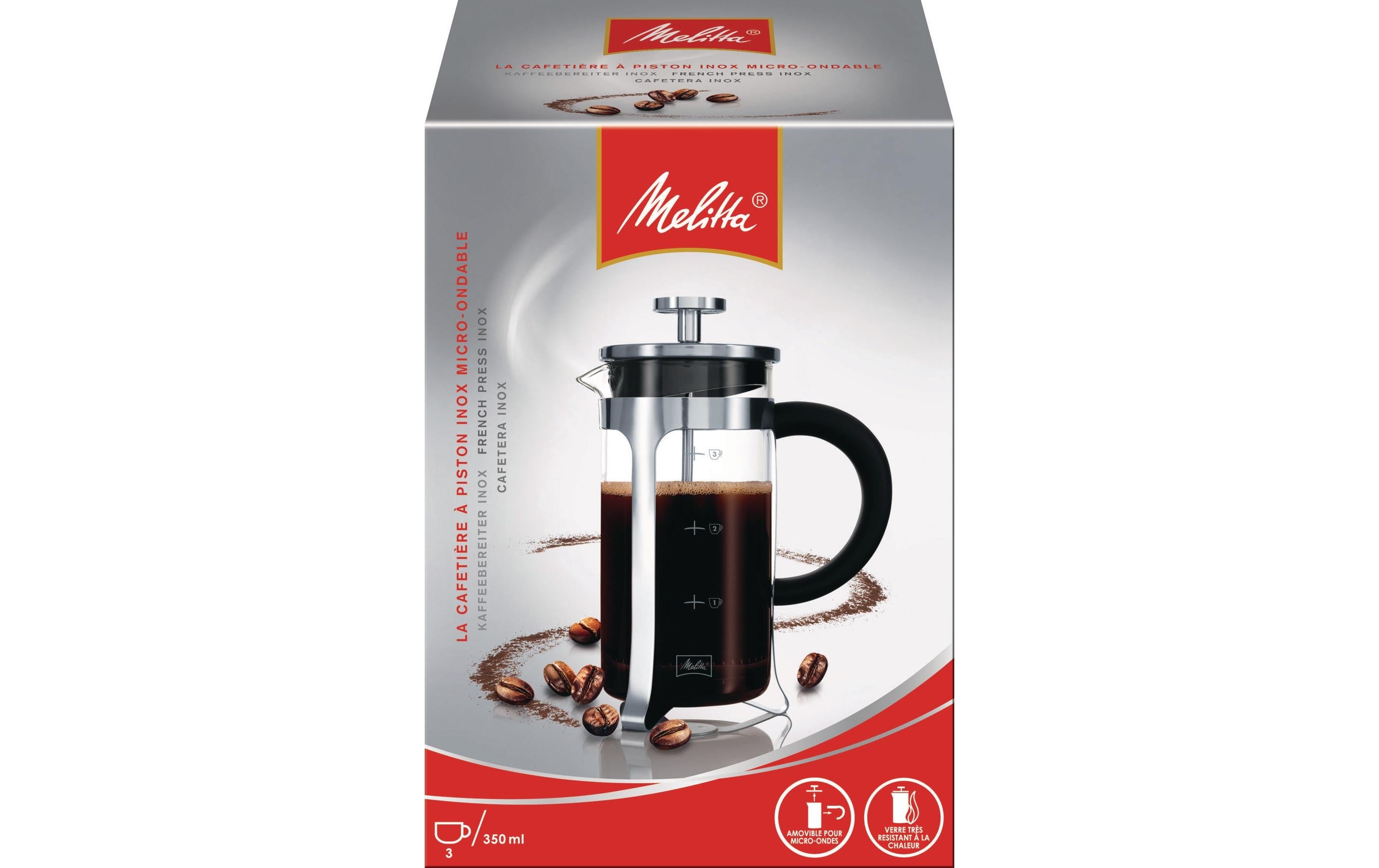 Melitta Kaffeebereiter Inox Glas 0.35 l, Silber