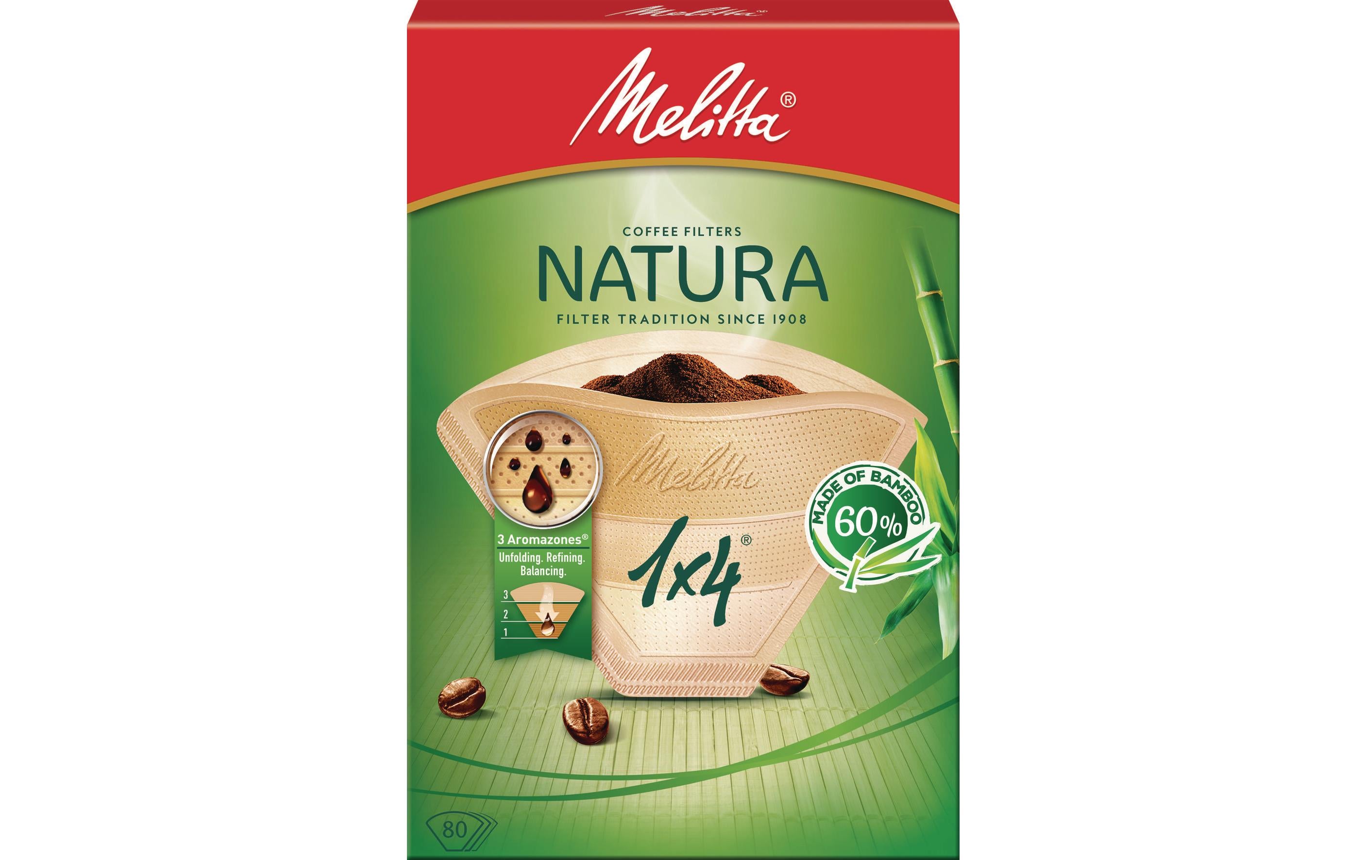 Melitta Filtertüte Natura 1 x 4 / 80 Stück 1x4 80 Stück