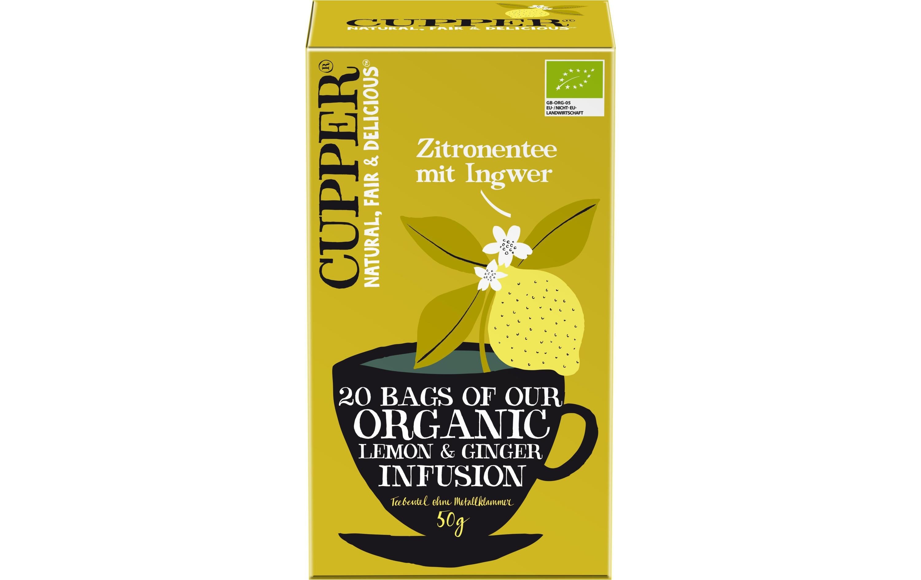 Cupper Teebeutel Bio  Zitronentee mit Ingwer 20 x 2.5 g