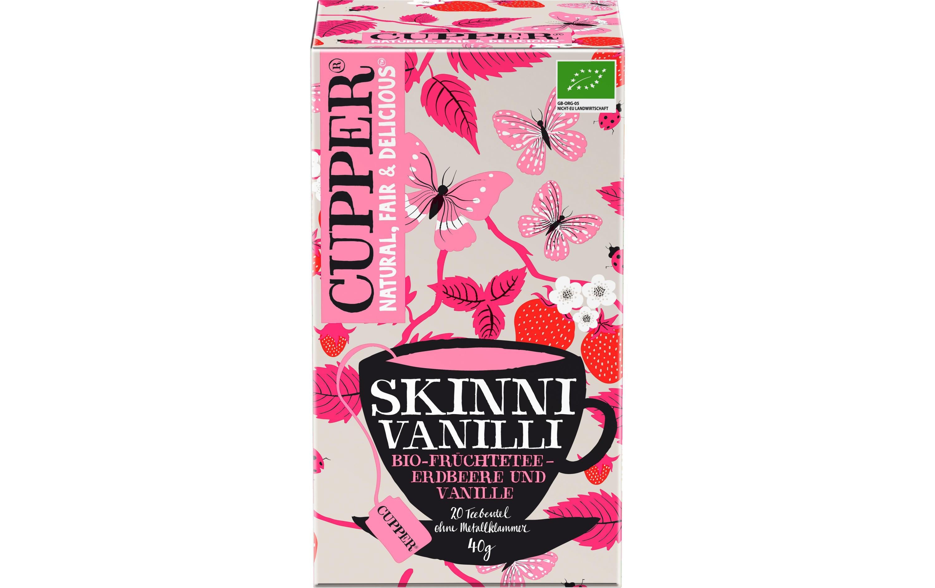 Cupper Teebeutel Bio Skinni Vanilli Früchtetee 20 Stück