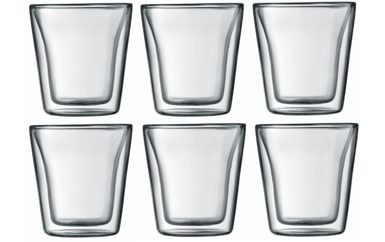Bodum Thermobecher Canteen 100 ml, 6 Stück, Transparent