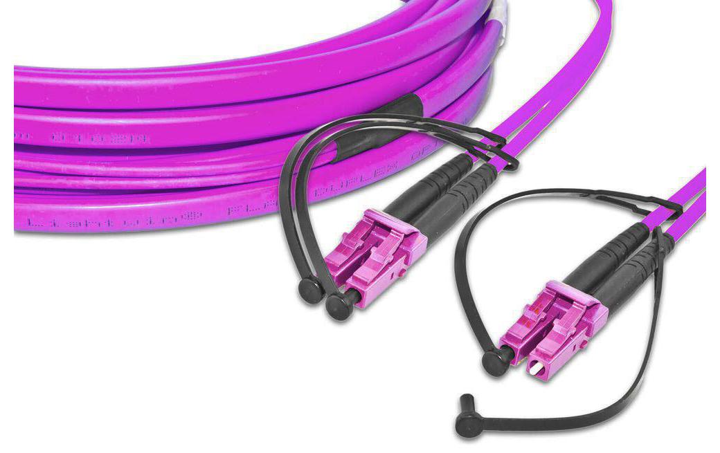 Lightwin LWL-Patchkabel Multimode LC – LC, OM4, Duplex, 0.5 m