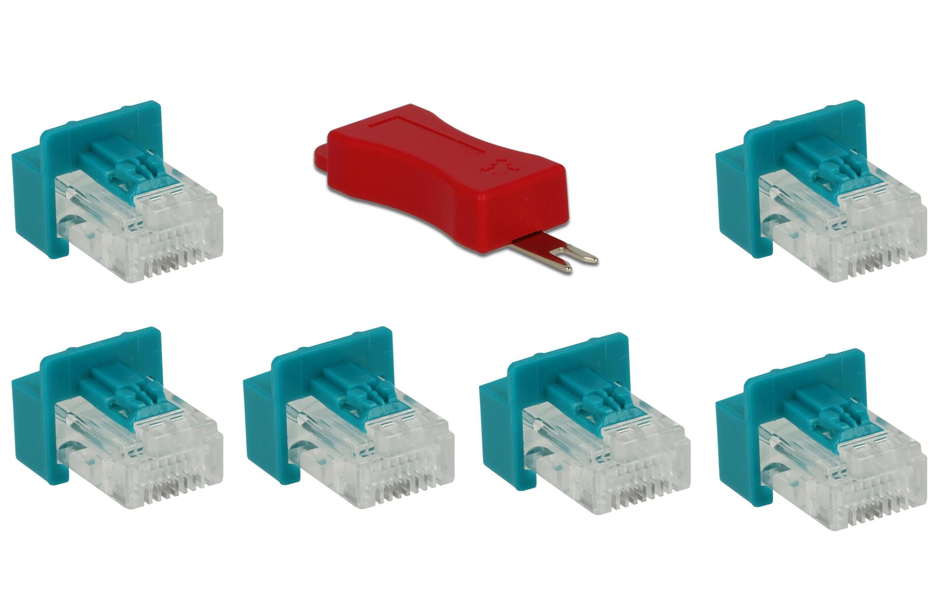 Delock Clip RJ45 Portverriegelung  inkl. Stecker Set 6 Stück