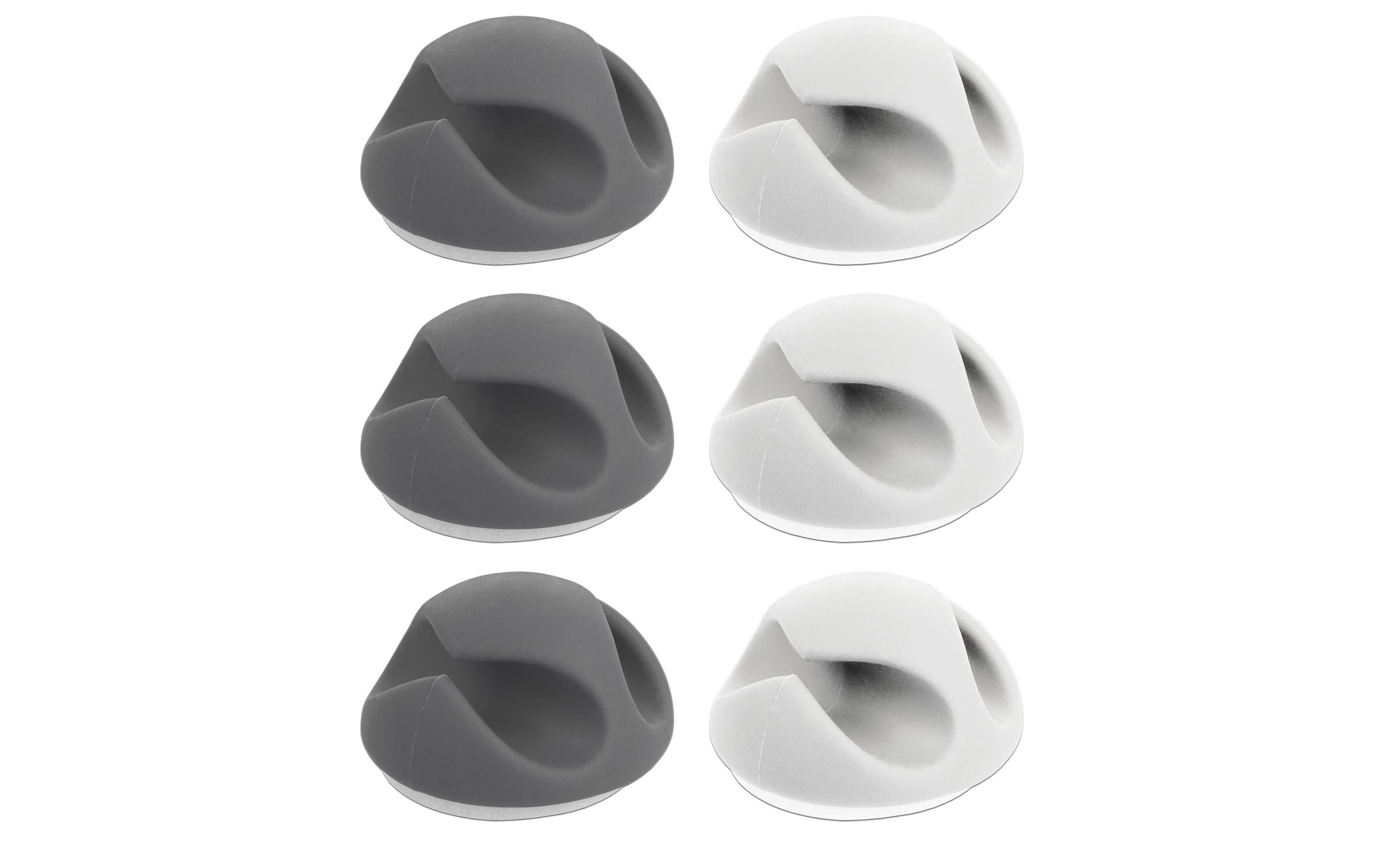 Delock Kabelhalter 6 mm, 2x3 Stück, weiss, grau, 2 Durchführungen
