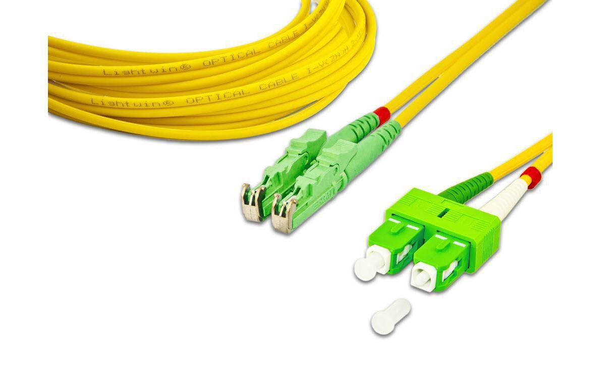Lightwin LWL-Patchkabel SM E2000/APC – SC/APC, OS2, Duplex, 15 m