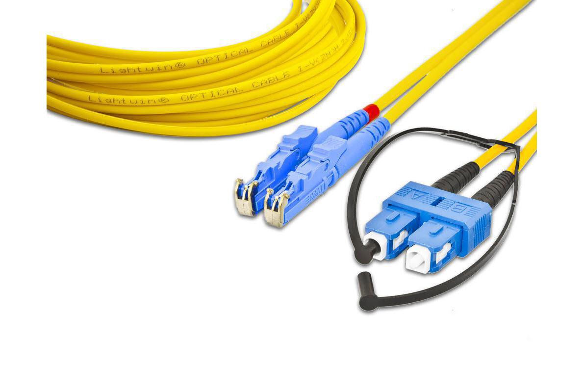 Lightwin LWL-Patchkabel Singlemode E2000 – SC, OS2, Duplex, 1 m