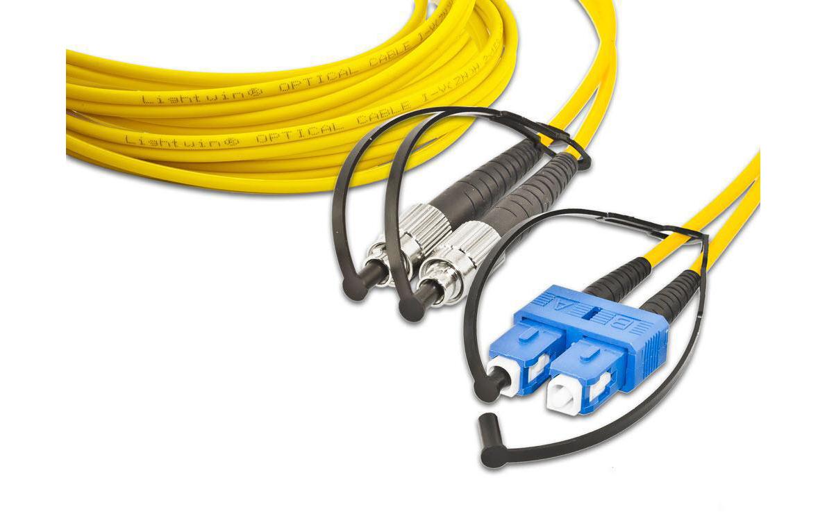 Lightwin LWL-Patchkabel Singlemode FC – SC, OS2, Duplex, 1 m