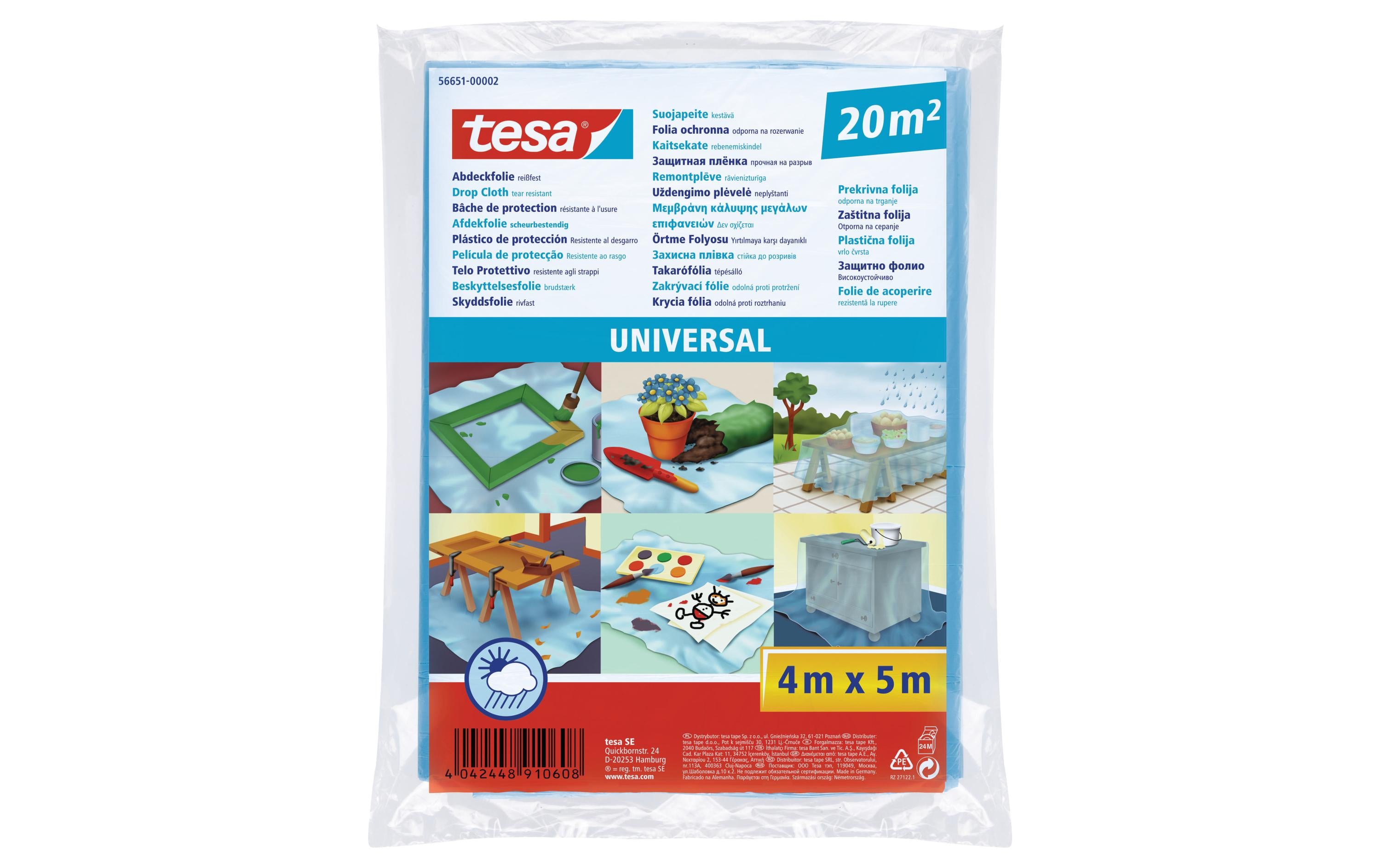 tesa Abdeckfolie Universal 4 x 5 m