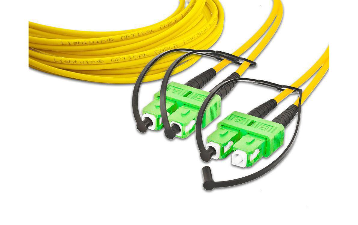 Lightwin LWL-Patchkabel Singlemode SC/APC – SC/APC, OS2, Duplex, 10 m