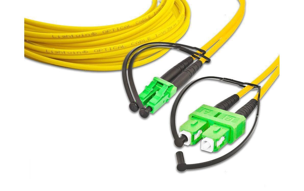 Lightwin LWL-Patchkabel Singlemode LC/APC – SC/APC, OS2, Duplex, 5 m