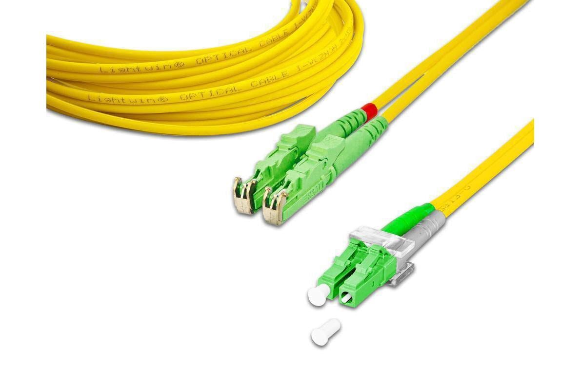 Lightwin LWL-Patchkabel SM E2000/APC – LC/APC, OS2, Duplex, 5 m